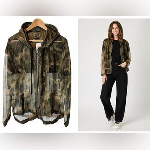 Sheer Camouflage Hooded Jacket